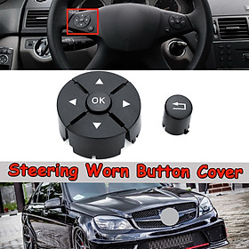 Left Black Steering Worn Button Cover For Mercedes Benz W204 W212 C200 GLK260