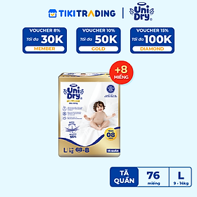 [Mẫu mới] Tã quần Unidry G3X Supreme siêu mỏng size L - 68+8 miếng