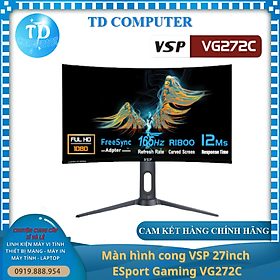 Mua Màn hình Cong Gaming 27inch VSP VG272C (FHD  VA  165Hz  12Ms  300nits  HDMI+DP) - Hàng chính hãng TECH VISION phân phối
