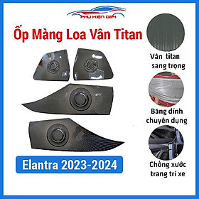 Bộ ốp màng loa Elantra 2023-2024 phay xước chuẩn theo xe vân Titan chống xước trang trí nội thất ô tô