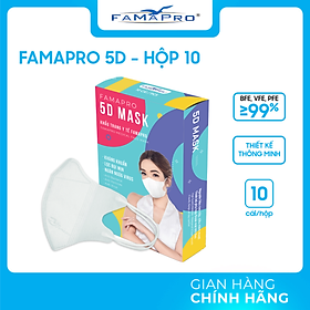 [HỘP - FAMAPRO 5D MASK] - Khẩu trang y tế kháng khuẩn 3 lớp Famapro 5D Mask (10 cái/ hộp)