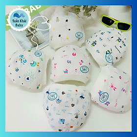 Túi 5 Cái Mũ Sơ Sinh Cotton JOU  cho bé trai, bé gái 0-3 Tháng
