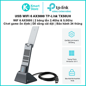 Mua USB WIFI 6 TP-Link Archer TX50UH | AX3000 2 băng tần 2.4 & 5.0 Ghz | Chơi game ổn định | Dễ cài đặt | Bảo hành 2 năm | Hàng Chính Hãng