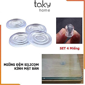 Đệm Silicon Lót Giữa Kính Và Mặt Bàn, Miếng Đệm Kê Kính Mặt Bàn