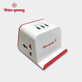 Mua Ổ cắm Điện Quang ĐQ ESK 2WR 23-3U (2 lỗ 3 chấu  3 USB  dây dài 2m  màu trắng đỏ)