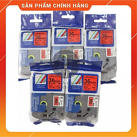 Mua  Combo 5 cuộn  Nhãn In Brother Tz2-461 - Đen nền đỏ 36mm x 8m - Hàng nhập khẩu