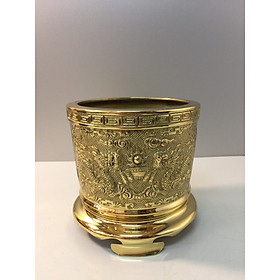 Mua Bát hương chất liệu Đồng Vàng ( 2 mặt rồng và phượng ) - cao 12 x ĐK 12cm