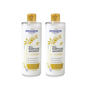 Combo 2 Sữa tắm không xà phòng hương yến mạch cho da nhạy cảm Stanhome Family Expert All Purpose Shower Oat 400ml/chai