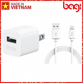 Mua Combo Củ Sạc + Dây Cáp Sạc IPhone BAGI CB-I51N - Chính Hãng