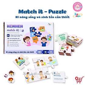 Kennen Match it - Puzzle học chữ và đánh vần Tiếng Việt 5in1 và học các Kỹ năng sống, Vòng đời của sự sống - Dành cho bé từ 3 tuổi