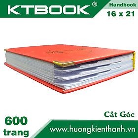 SỔ GHI CHÉP BÌA DA KTBOOK HANDBOOK CAO CẤP 600 trang size A5 ruột giấy in caro (Cắt Góc)