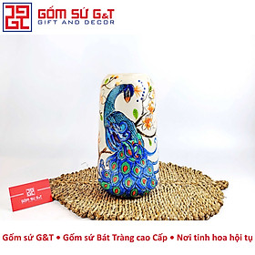 Lọ hoa dáng đu đủ khắc công Gốm Sứ G&T