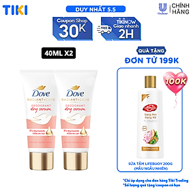 Combo 2 Kem ngăn mùi tinh chất serum vùng cánh cao cấp Dove dành cho nữ với 3% Niacinamide dưỡng da sáng mịn đều màu 40ml