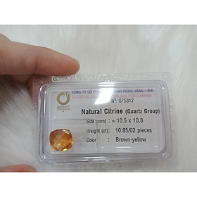 Mua Viên citrine thạch anh vàng đậm cushion giác lưới 5.3ct 75312