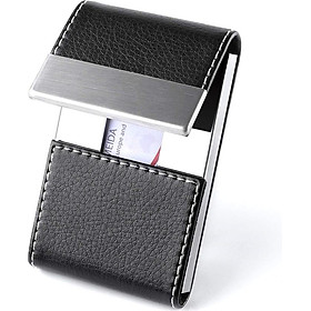 HYX Leather Business Card Holder Name Card Case Double Side Open Credit Card Case