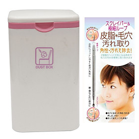 Mua Combo Thùng đựng rác mini và Dụng cụ nặn mụn hai đầu cán tròn nội địa Nhật Bản