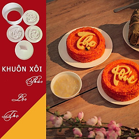 Bộ Khuôn Xôi Phúc Lộc Thọ 5 Chi Tiết Sắt Nét Khuôn Tạo Hình Xôi Đẹp Nhựa Cao Cấp