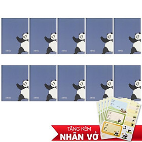 Combo 10 Tập Học Sinh Cute Panda - Miền Nam - 4 Ô Ly - 200 Trang 80gsm - Fahasa 03 - Tặng Nhãn Vở Kèm Sticker
