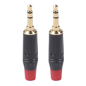 2PC 3.5mm Stereo   Connector for DIY Microphone Audio Soldering Adapter