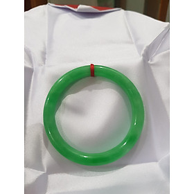 Vòng cẩm thạch Đ Lý 52mm x dầy 7,8mm Vòng màu xanh lá tươi Nữ mệnh Mộc mệnh Hỏa 52kg - 56kg đeo ạ