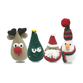 Gấu bông móc len Amigurumi cao cấp - Set quà tặng Giáng Sinh 4 món - SP000246