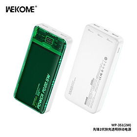 Pin sạc dự phòng sạc nhanh QC PD 22.5W trong suốt WEKOME 20000mAh nhiều màu sắc Wp 349 sạc thường - 351 sạc nhanh HÀNG NHẬP KHẨU