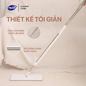 Cây Lau Nhà MyJae Đài Loan Sợi Polyester Kéo Vắt Thông Minh 360 Độ 125cm