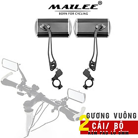 Gương Vuông Xe Đạp quan sát chiếu hậu xe đạp/ xe đạp điện 360 độ (2 chiếc/ bộ), chất liệu hợp kim nhôm (đã kèm theo pad chân gương lỗ 8mm) - Mai Lee