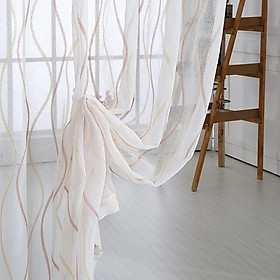 Mua Rèm Vải Voan Họa Tiết Sóng Sọc Nhẹ Nhàng Hiện Đại – Trang Trí Décor Phòng Khách (Rèm Vải Voan Loại 1)