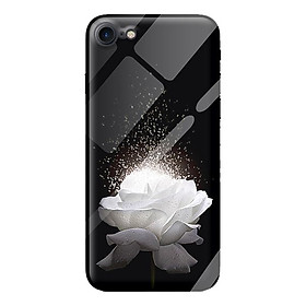 Ốp kính cường lực cho iPhone 8 hoa trắng 1 - Hàng chính hãng
