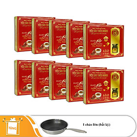 Hình ảnh [ Combo 10 Hộp ] Yến Sào Thiên Hoàng 15% Huyết Yến Đông Trùng Hạ Thảo (6 Lọ/Hộp) - Tặng 1 Chảo Lớn