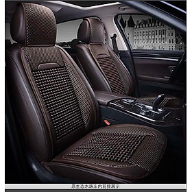 Lót Ghế ô tô Chất Liệu Da Cao Cấp Phủ 1 Ghế Trước,Có Đan Hạt Gỗ Chống Nóng, Massage Lưng cao cấp