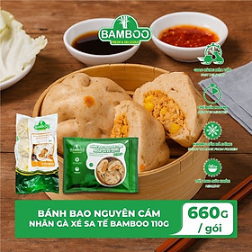 Bánh bao nguyên cám gà xé sa tế bamboo 110g - Bonzon (660g)