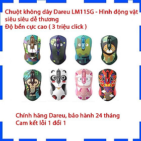 Mua Chuột không dây DAREU LM115G Multi Color - Hình động vật cực đáng yêu - Hàng chính hãng