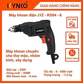 Máy khoan điện cầm tay chính hãng Kynko đầu 6mm J1Z-KD54-6 #6541 giá tốt