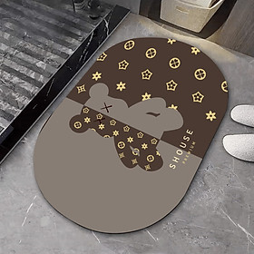 Thảm Lau Chân Silicon phòng tắm SHOUSE siêu thấm hút nước đế cao su chống trơn trượt