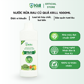 Nước rửa rau quả KRILL 1000ml diệt vi khuẩn, loại bỏ hóa chất, bụi bẩn, bảo quản tươi lâu