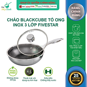 Mua Chảo tổ ong cao cấp Blackcube FIVESTAR 3 lớp đáy liền inox 304 siêu bền   chống trầy xước 22cm / 24cm / 26cm / 28cm