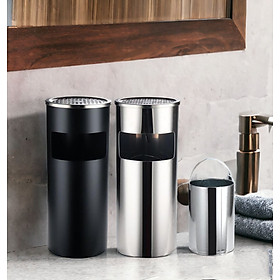 Mua Thùng rác inox tròn  thùng rác inox gạt tàn tròn  A - 035