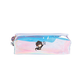 Hộp bút trong hologram IN HÌNH Zhongli Genshin Impact game dụng cụ học tập