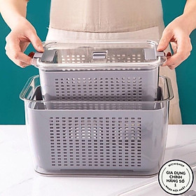 Mua Hộp Đựng Thực Phẩm 2 Lớp Để Tủ Lạnh Có Lỗ Thoát Khí Cao Cấp Hokori Nhựa Việt Nhật  Hộp Bảo Quản Rau Củ Kèm Rổ Ráo Nước