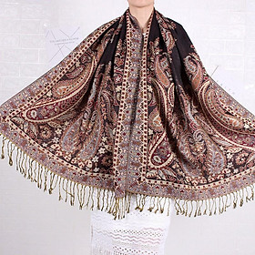 KHĂN CHOÀNG CỔ PASHMINA THỔ CẦM HOA HỒNG 03