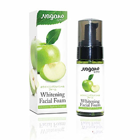 Bọt Rửa Mặt Trắng Da Chứa Collagen Nagano 50ml - Whitening Facial Form Nagano 50ml -  Chiết xuất từ Collagen và táo xanh làm sạch và mềm da