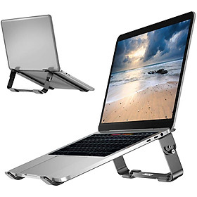 Đen - Giá đỡ Aluminum hiệu CHOETECH H033 cho Macbook Laptop 9 inch đến 17 inch giúp tản nhiệt thiết kế nhôm nguyên khối chống mỏi cổ khi làm việc - Hàng chính hãng
