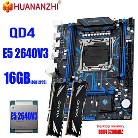 Bo mạch chủ Huananzhi QD4 LGA2011-3 Bộ bo mạch chủ E5 2640 V3 DDR4 16G (8GBX2) 3200MHZ NVME M.2 USB3.0 SATA3 Combo