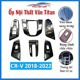 Ốp nội thất CR-V CRV 2018-2019-2020-2021-2022 vân Titan bảo vệ chống trầy xước và làm đẹp xe