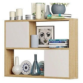 Mua Kệ Gỗ Treo Tường 2 Tầng 2 Cánh Tủ Màu Trắng và Sồi Juno Sofa CTKT413 KT 120x65x24cm