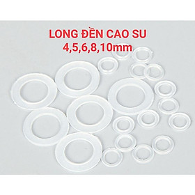 Mua Long đền cao su dùng cho khoen ore mắt cáo Size 4mm 5mm 6mm 8mm 10mm Túi 100 cái Màu trắng trong suốt Phụ liệu may mặc