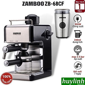 Combo Máy pha cà phê Espresso Zamboo ZB-68CF+ Máy xay ZB-100GR- Hàng chính hãng