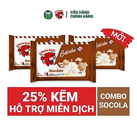 [Chỉ Giao HCM] Combo 3 gói Phô Mai Vuông Belcube Vị Socola (15 viên) Hỗ Trợ Hệ Miễn Dịch